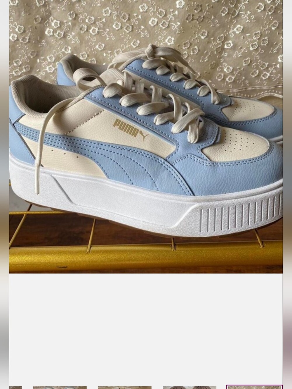 Puma Karmen Rebelle platform sneakers Women's size 9.5 blue and white